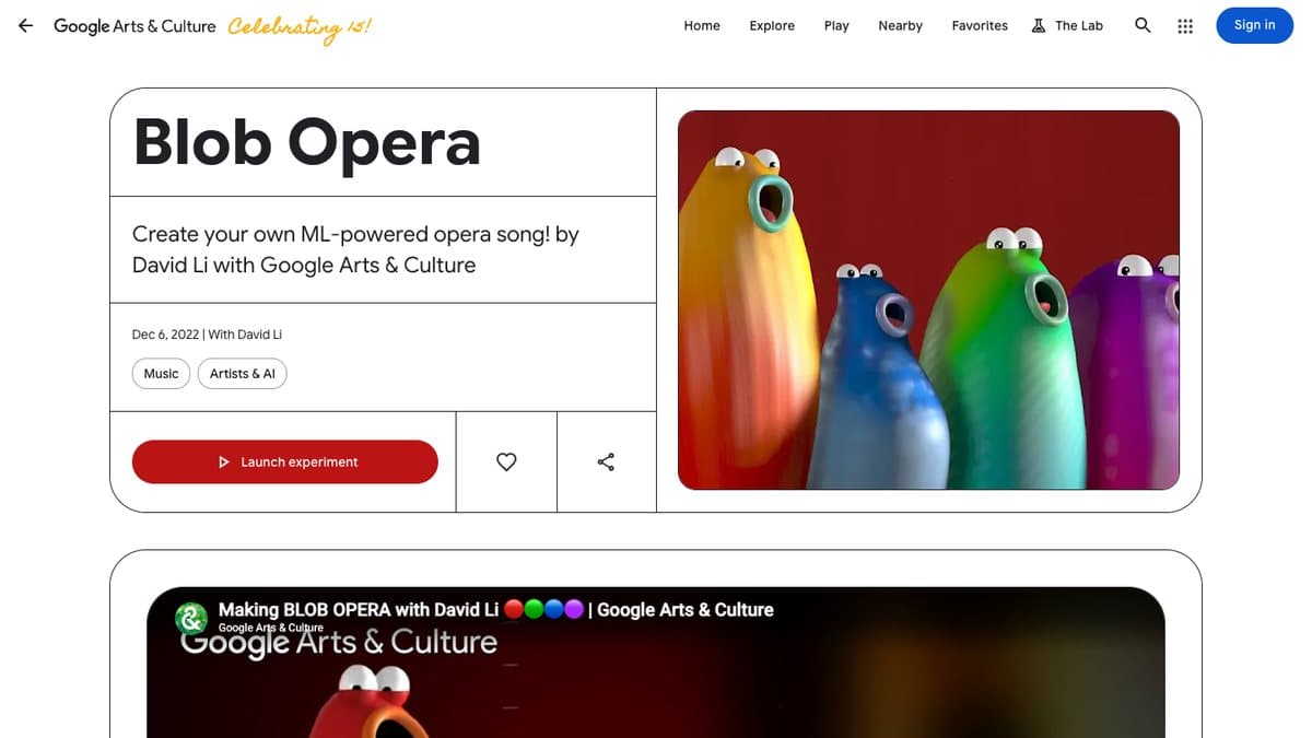Blob Opera website