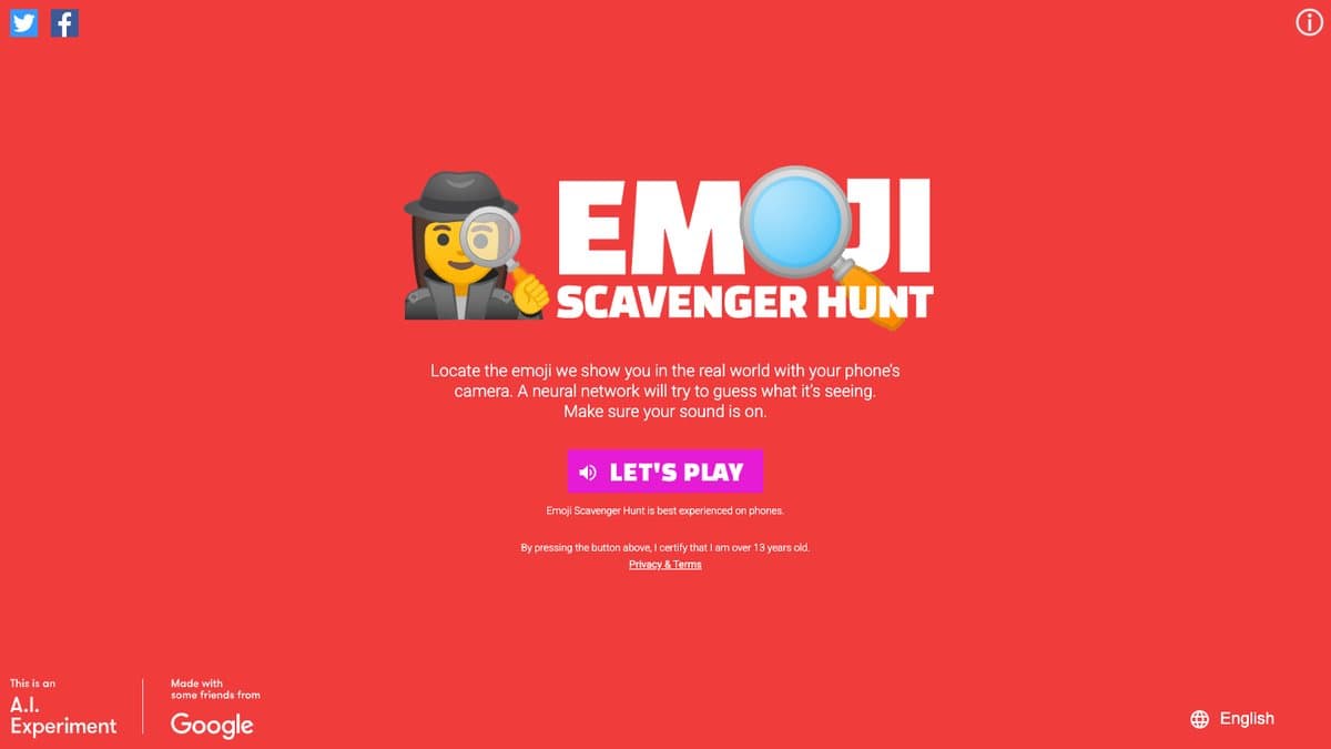 Emoji Scavenger Hunt website