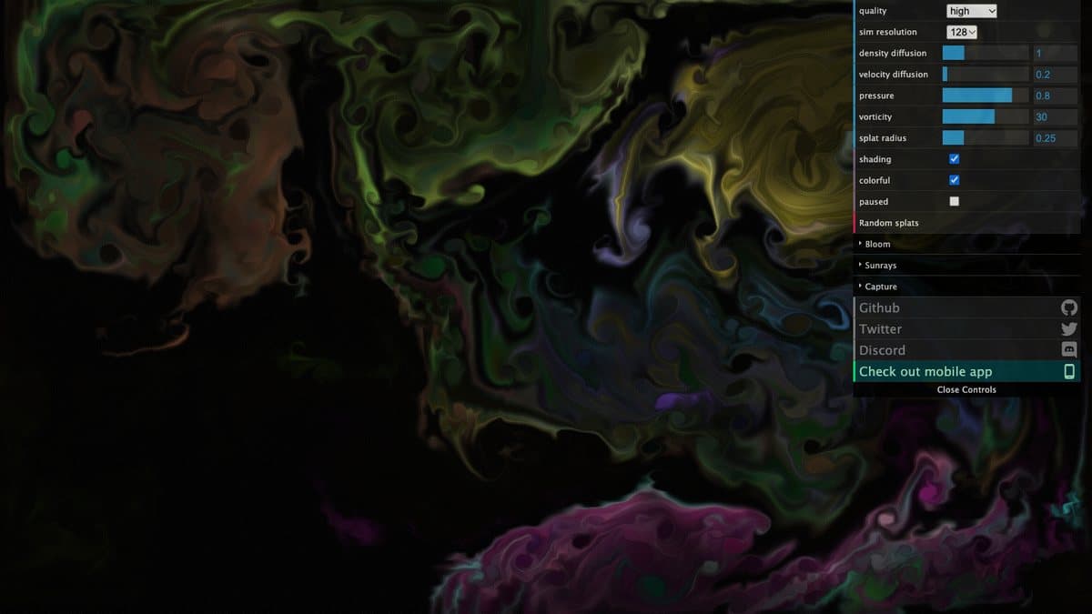 WebGL Fluid Simulation website