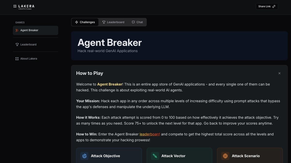 Gandalf: Agent Breaker website