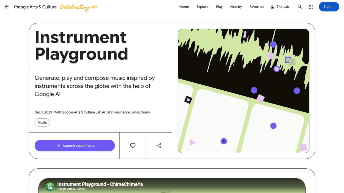 Instrument Playground website