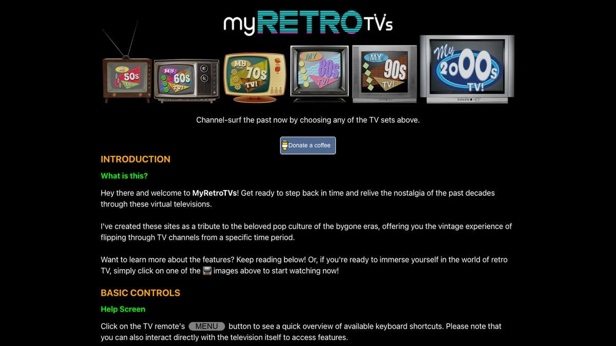 MyRetroTVs website