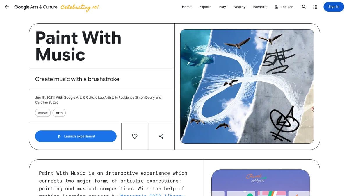 Paint With Music website