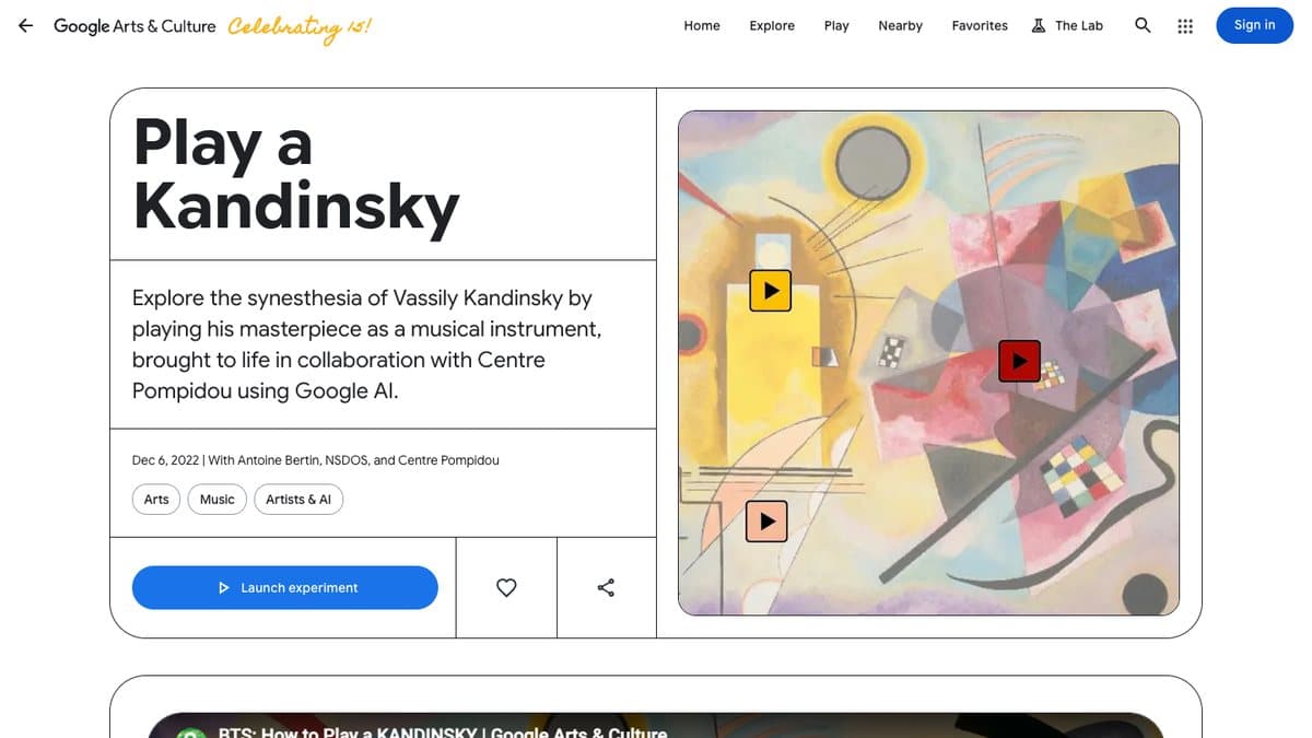 Play a Kandinsky website