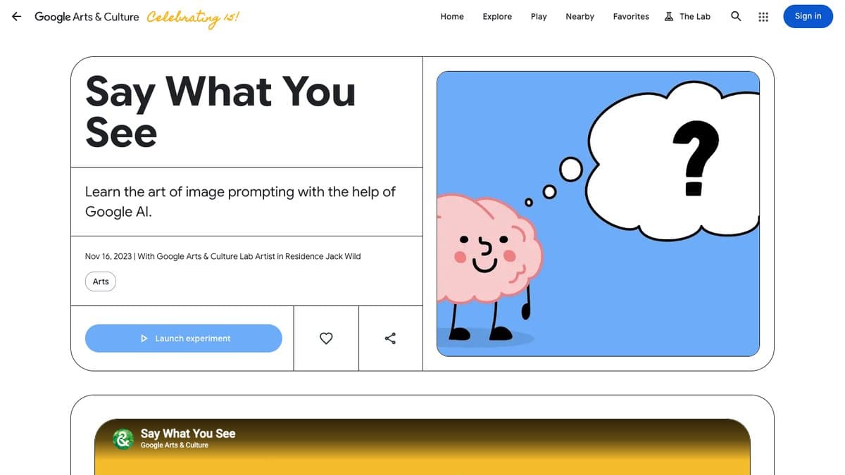 Say What You See website