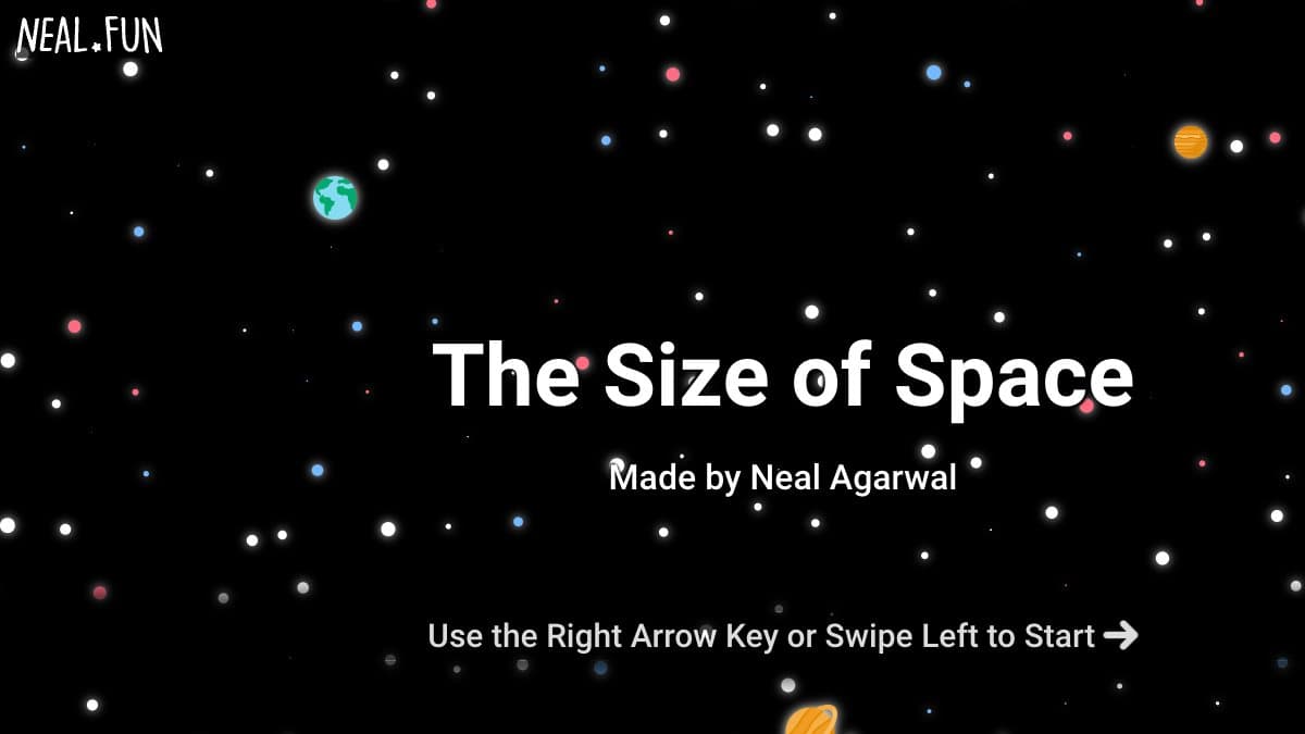 The Size of Space website