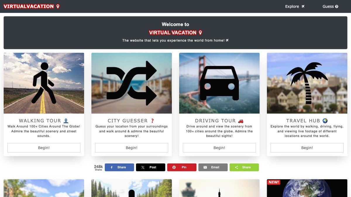 Virtual Vacation website