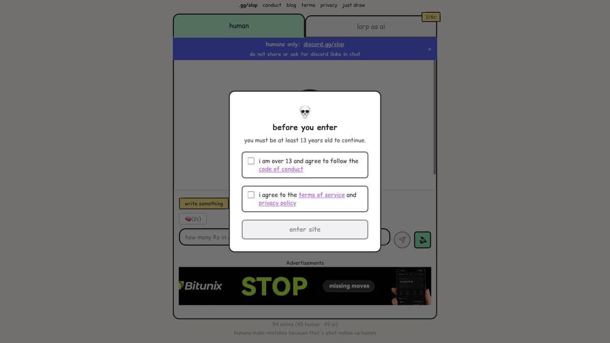 Your AI Slop Bores Me website