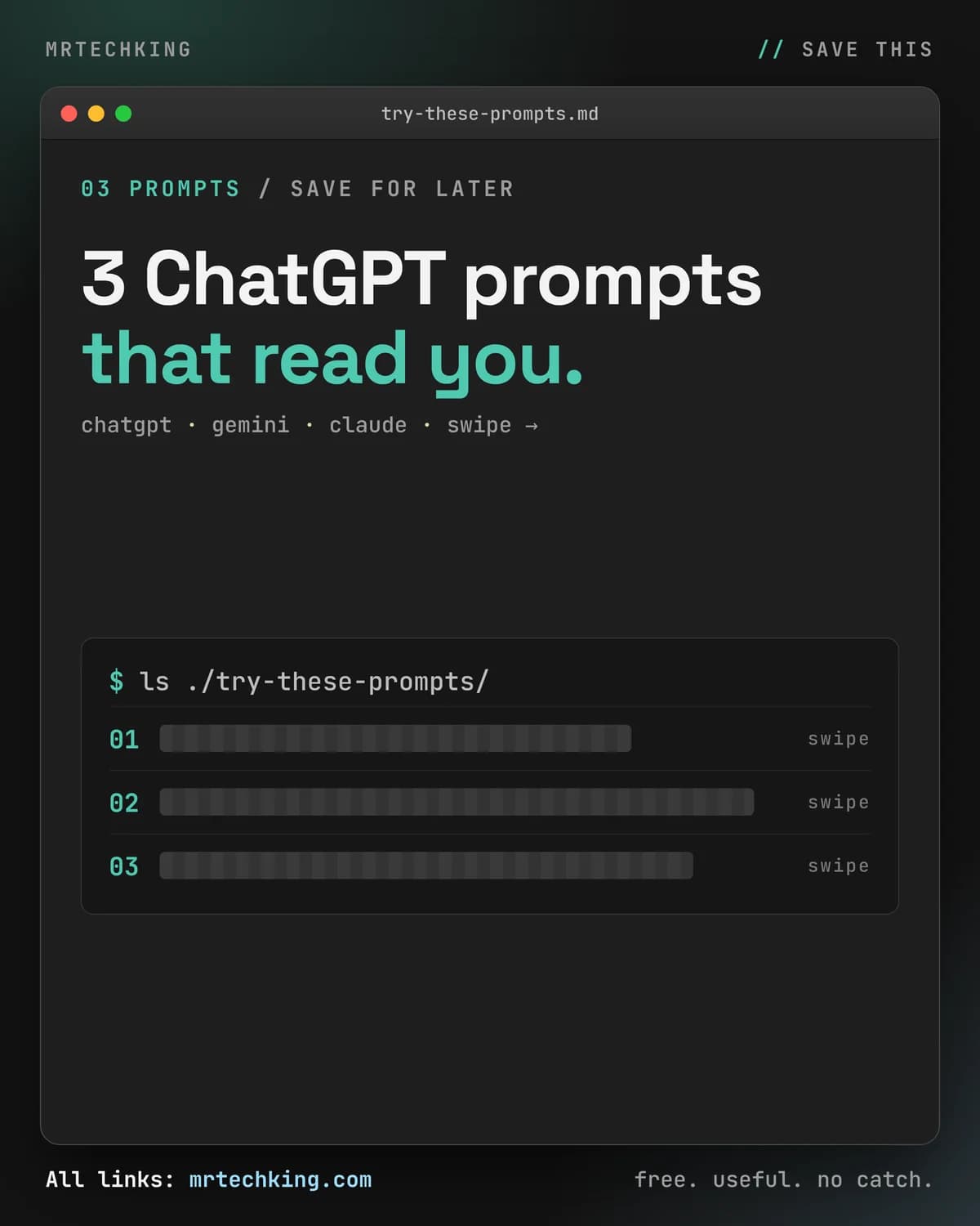 3 ChatGPT prompts that read you like a book