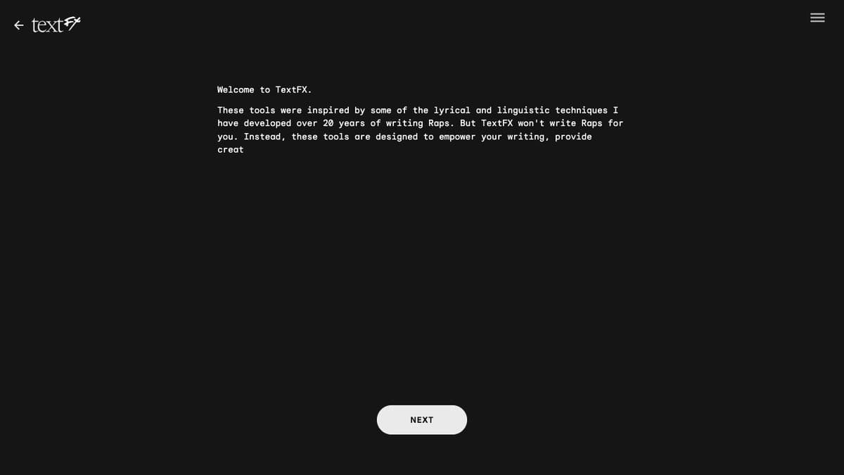 TextFX website
