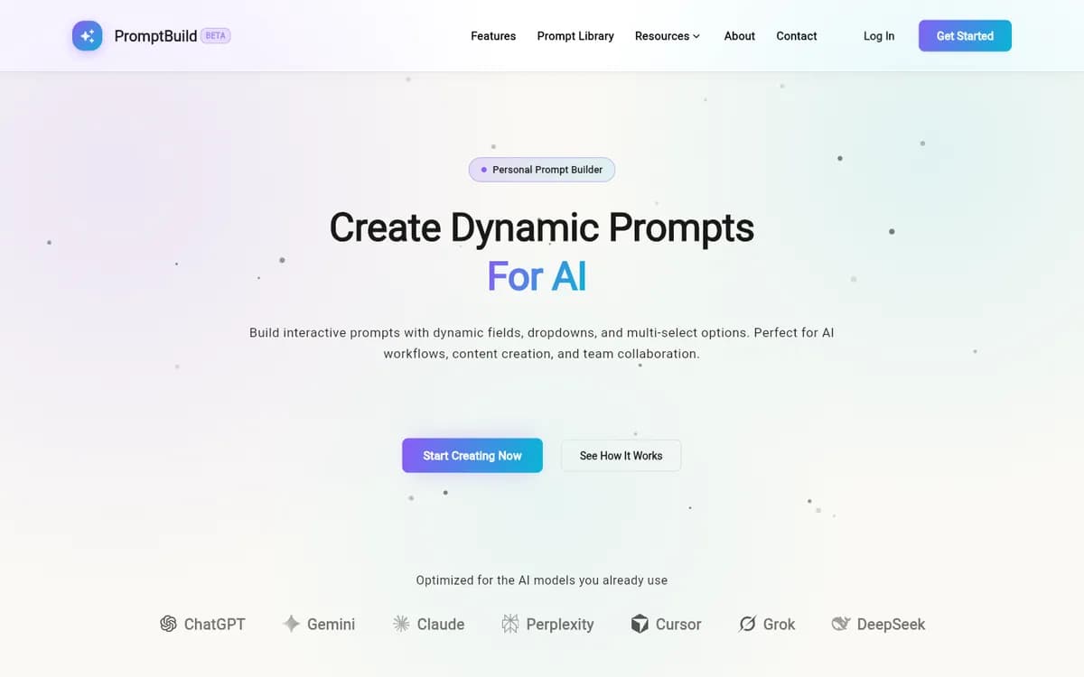 PromptBuild homepage