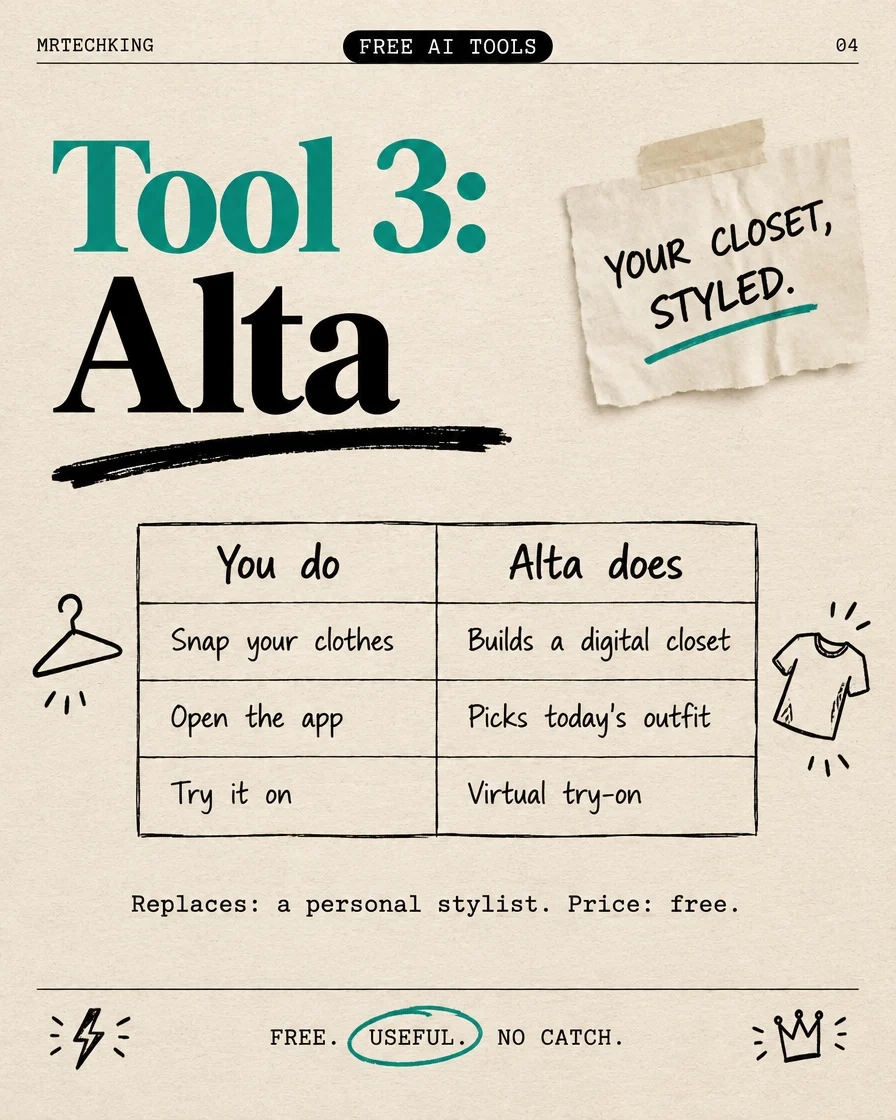 Alta: snap your clothes, get a digital closet, daily outfits and virtual try-on