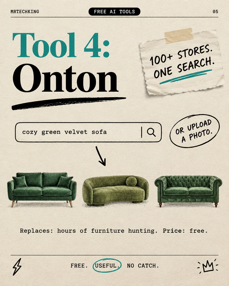 Onton: search 100+ furniture stores at once by description or photo