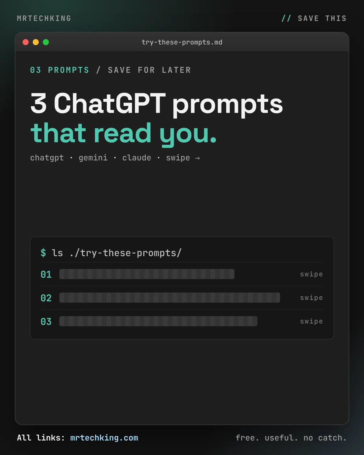 3 ChatGPT prompts that read you like a book