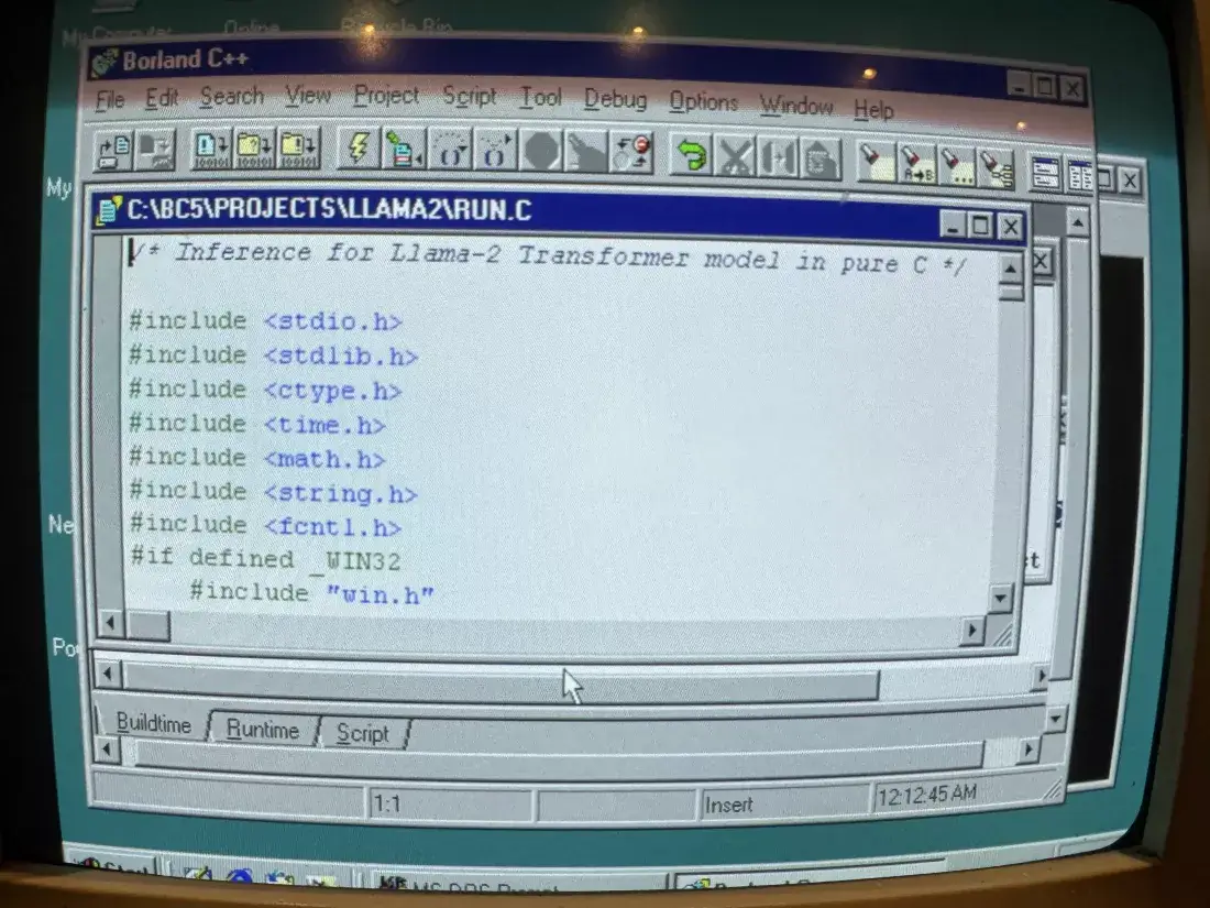 AI Runs on Ancient Windows 98